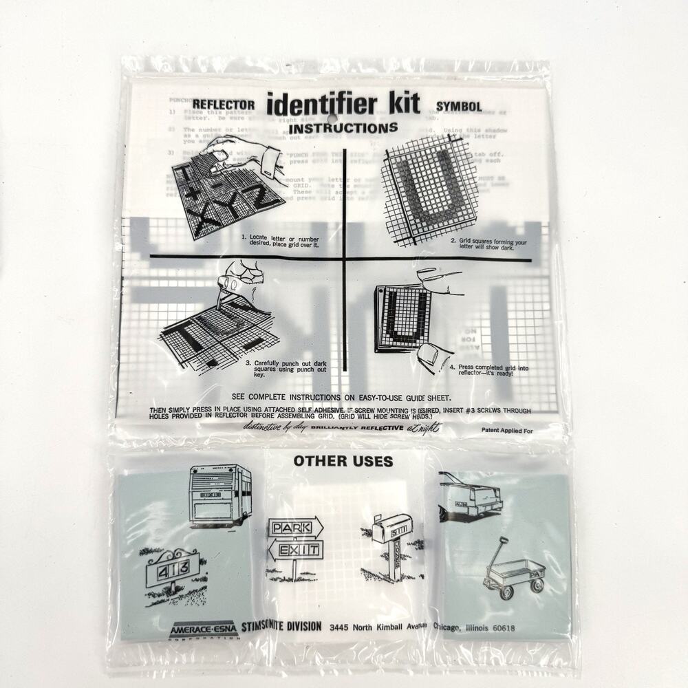 Stimsonite 15 Home Identifier Reflector Kits No 3305 NOS Address Sign Vintage - Picture 3 of 13